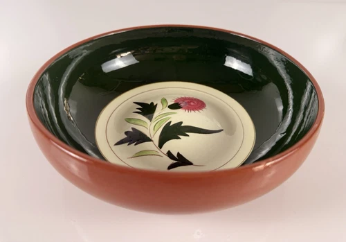 Stangl Thistle Pink 8" Round Serving Bowl Hand Painted Pottery Trenton 50's 60's