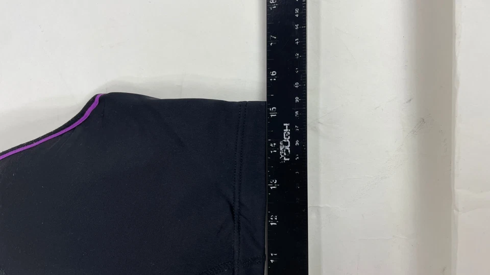 Sport by Cacique Womens Sports Bra Fitness Sports Solid Black Purple Size 42DD - Image 2 of 4