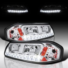Fit 2000-2005 Chevy Impala Led Strip Headlights Lamps Assembly Leftright 00-05