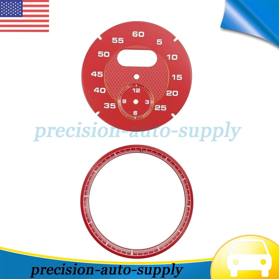 Red Dial Clock Gauge Chrono For Porsche Cayman 911 Macan Cayenne Boxster Panamer Foto 3 de 4