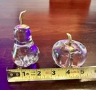 Rare Bohemian 24% Lead Cut Crystal Fruit Pear and Apple Paperweight  — photo 5