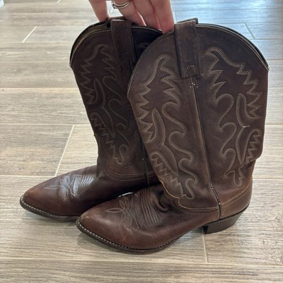 Dan Post Brown Leather El Paso Western Heeled Cowboy Boots Men s Size 8.5 D