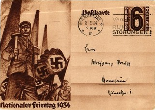 Dr Jim Stamps Germany Third Reich 1934 National Holiday Postal Stationery Card