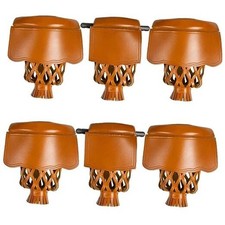 Pool Table Pockets - Leatherette Billiard Set of 6 Replacement Brown-Smooth