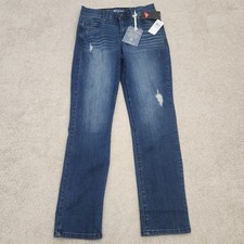 Democracy Women Size 6 Ab Solution Straight Leg Mold  Hold Distressed Jeans