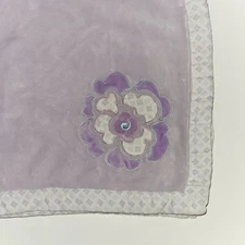 Kidsline by Dena Fleece Purple Flower Baby Blanket Diamond Trim 28" x 37"