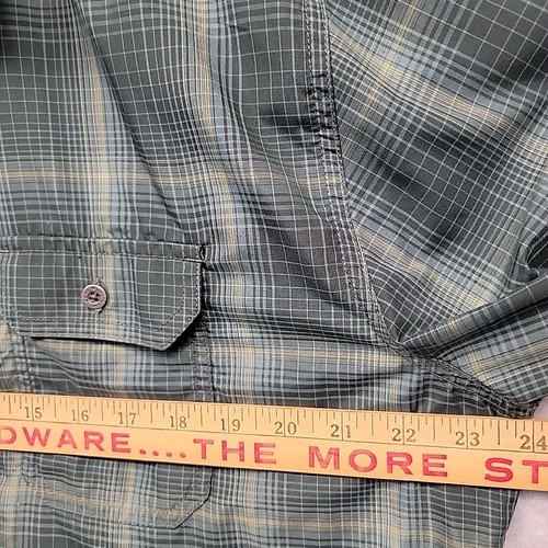KUHL Shirt Mens Sz L Green Plaid Response Short Sleeve Stretch Wicking Pockets - Picture 10 of 14
