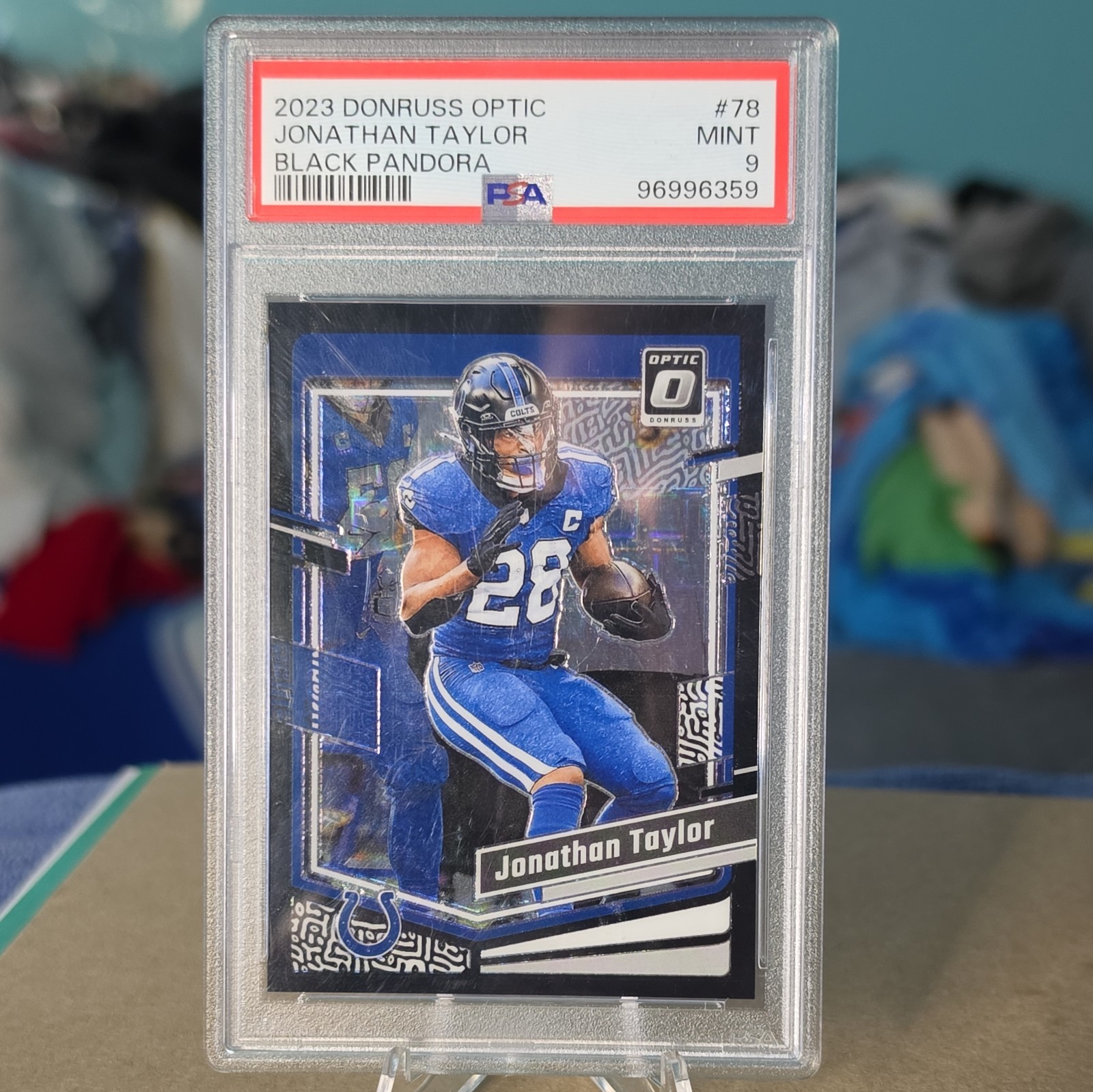 2023 Panini Donruss Optic Jonathan Taylor Black Pandora Prizm #9/25 Colts