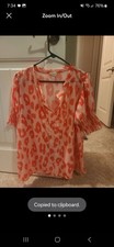 BiBi Leopard Smocked Short Sleeve Blouse
