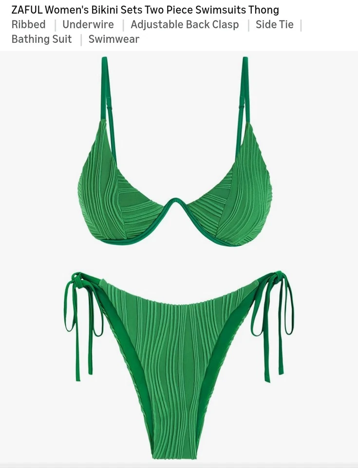 Sexy traje de baño de tanga de corte alto para mujer ZAFUL Foto 4 de 4
