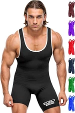 Exxact Sports Men's Wrestling Singlet, High Performance Small, Black 