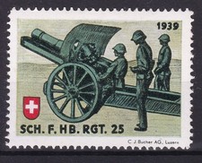 Switzerland. Soldier Stamp. 1939. Sch. Field Howitzer Regiment 25, Folding Track