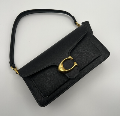 Coach Tabby 26 Shoulder Women Bag Pebble Black Leather Crossbody