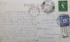 1953 1d Due PC rate charge - Underpaid Edinburgh to Pitlochry. Wilding 1½d.