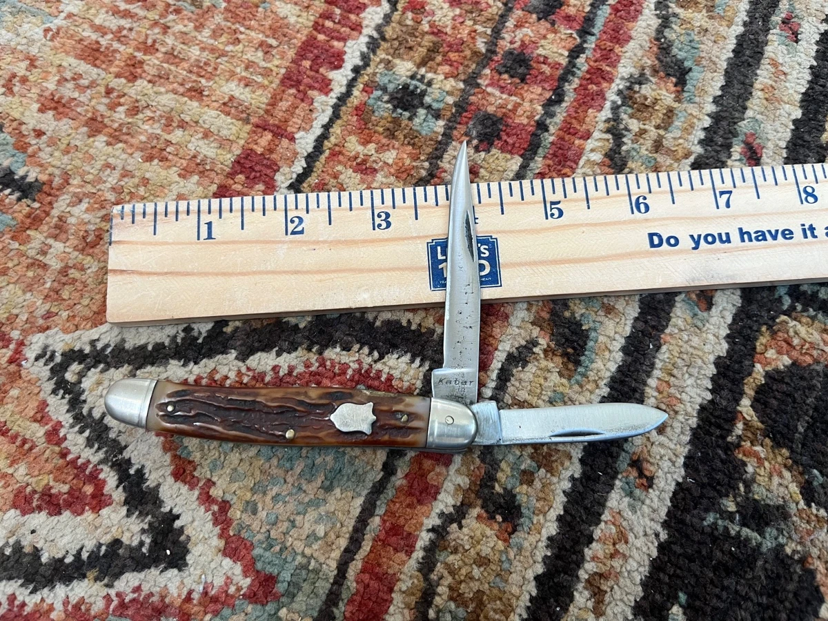 KA-BAR Bone Handle Collectible Vintage Folding Knives 2 Blades for