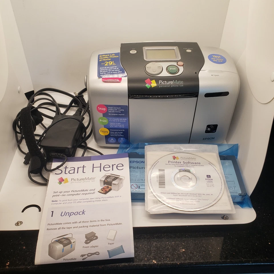 Epson PictureMate Personal Photo Lab Picture Printer Home Office Portable B271A - Image 4 of 4