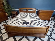 Double 4’6 Sleigh Bed Cherry & Mattress Wardrobe Dressing Chest Drawers £5k New!