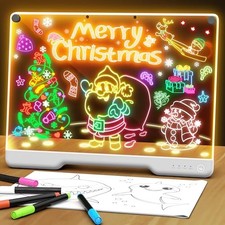 Portable LED Note Board with Colors, Rechargeable 16-inch 7 White-rechargeable