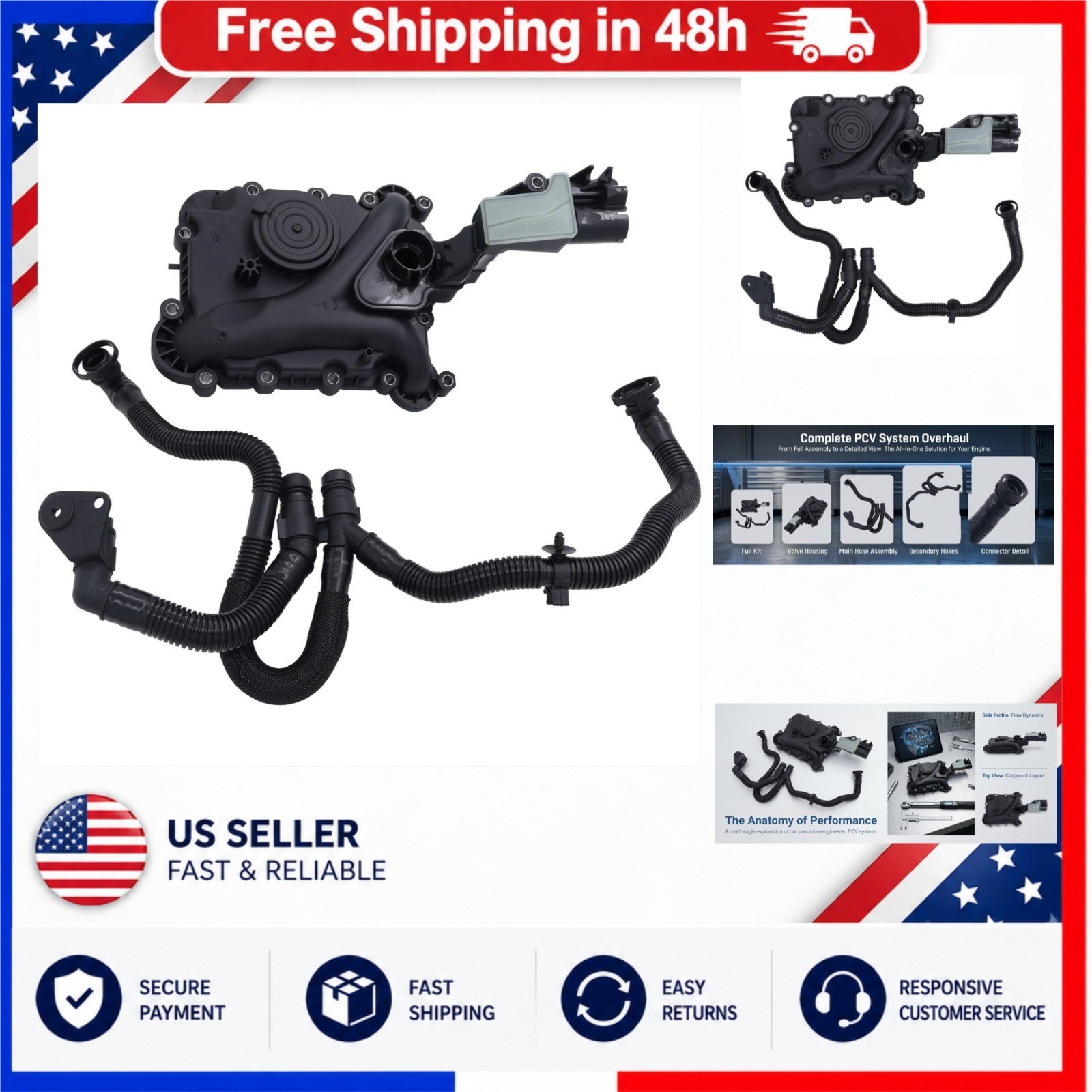 PCV Valve Hose for Audi A4 A6 A7 A8 Q5 Q7 RS7 S4 S5 SQ5 VW Touareg