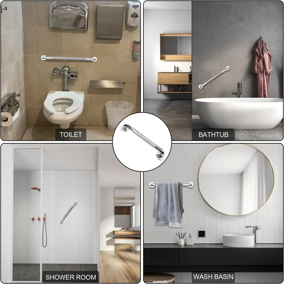 Badezimmer Haltegriffe 50 cm Edelstahl verchromt rutschfest 2 Stück - Bild 4 von 4