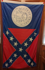 GEORGIA STATE Poly FLAG  ~ (1956 - 2001) ~ 3 ...