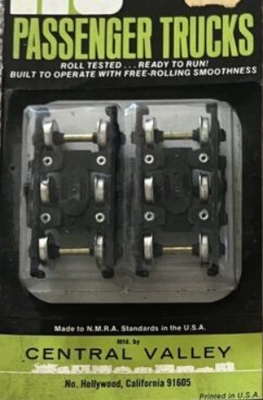 #ad Central Valley Models 221 HO Chrome Wheel Black 6 Wheel Passenger Car Trucks $16.99