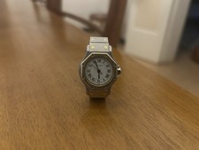 Cartier Santos Octagon 187903 18K Gold & Steel Vintage Date Quartz Watch