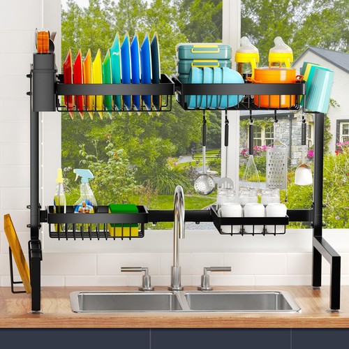 4 Baskets Over The Sink Dish Drying Rack, Extendable Large Capacity Sink Rack... - Picture 6 of 6