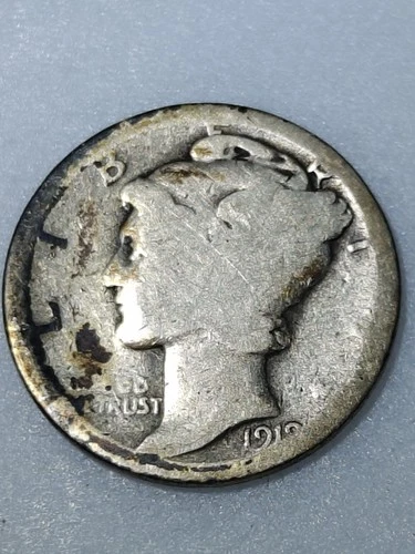1919 Mercury Dime 10c Philadelphia Mint 90% US Silver