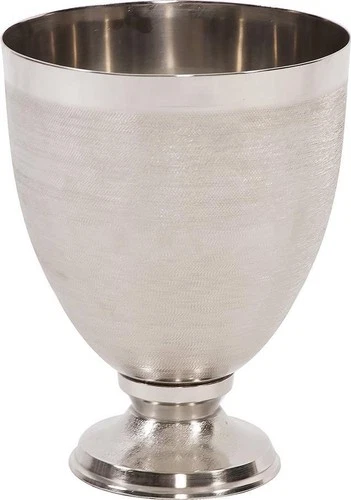 Regal Textured Silver Goblet Aluminum Vase 11H - Picture 1 of 3