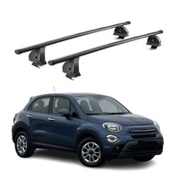Stahl DachträGer FüR Fiat 500 X 2015-2026 TÜV AbschließBar 75 Kg 2Tlg Schwarz