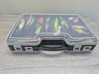 Double Sided Fishing Tackle Box With 55 Fishing Lures