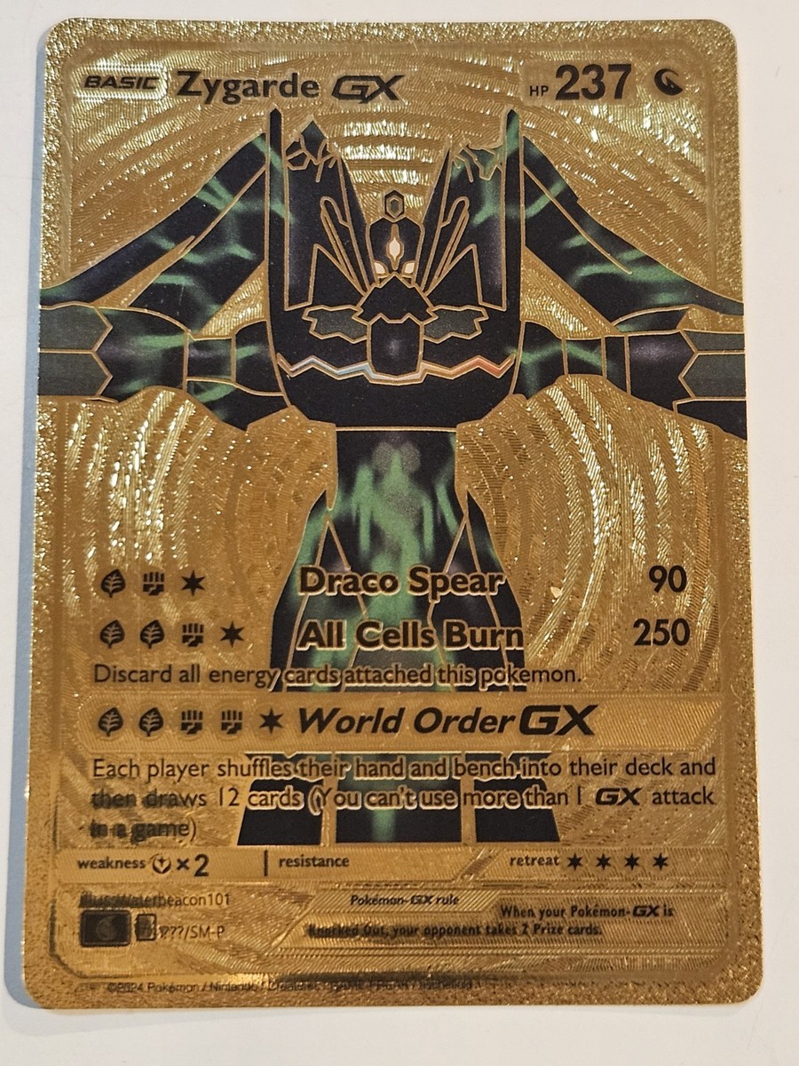 2024 Pokémon Gold Foil Fan Art BASIC Zygarde GX HP237 Pokémon | eBay