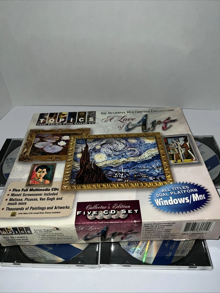 Juego de 5 CDs vintage A Love Of Art edición coleccionista ventanas/mac Picasso, Van Gogh Foto 2 de 4