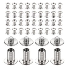 40set Phillips Chicago Screw M4x9mm Binding Post Screw, Silver