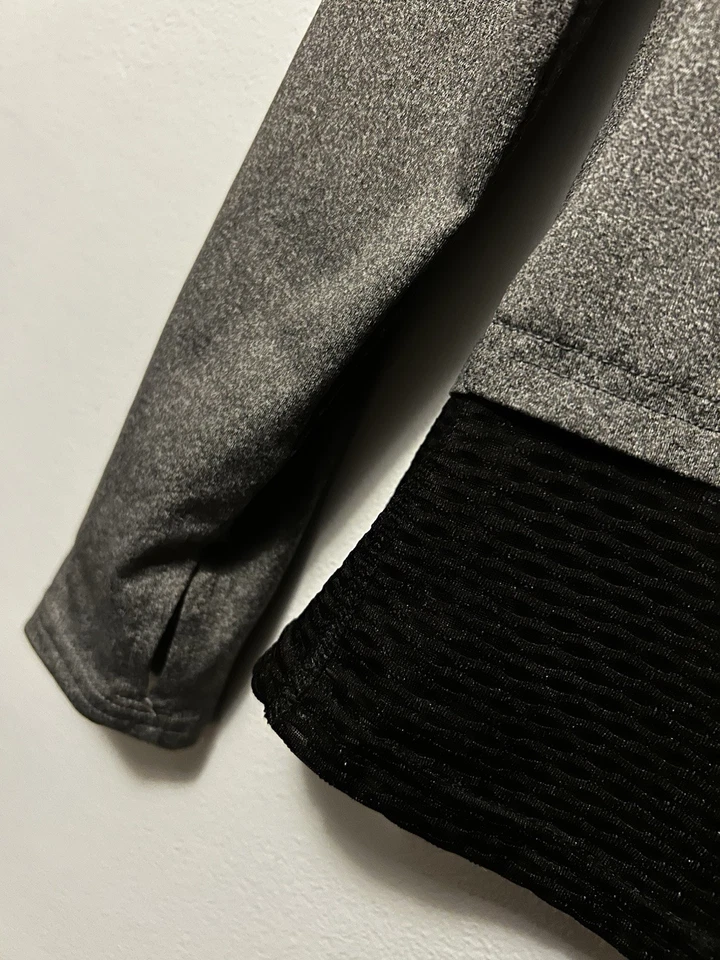 N.Y.L. Top deportivo de manga larga para mujer talla S gris malla negra Foto 4 de 4