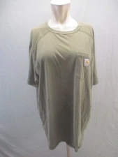 Carhartt Size XL Mens Green Cotton Blend Short Sleeve Crew Neck Work TShirt 857