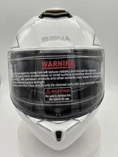 Sena Outrush R Gloss White Modular  Flip-up Motorcycle Helmet Size XL
