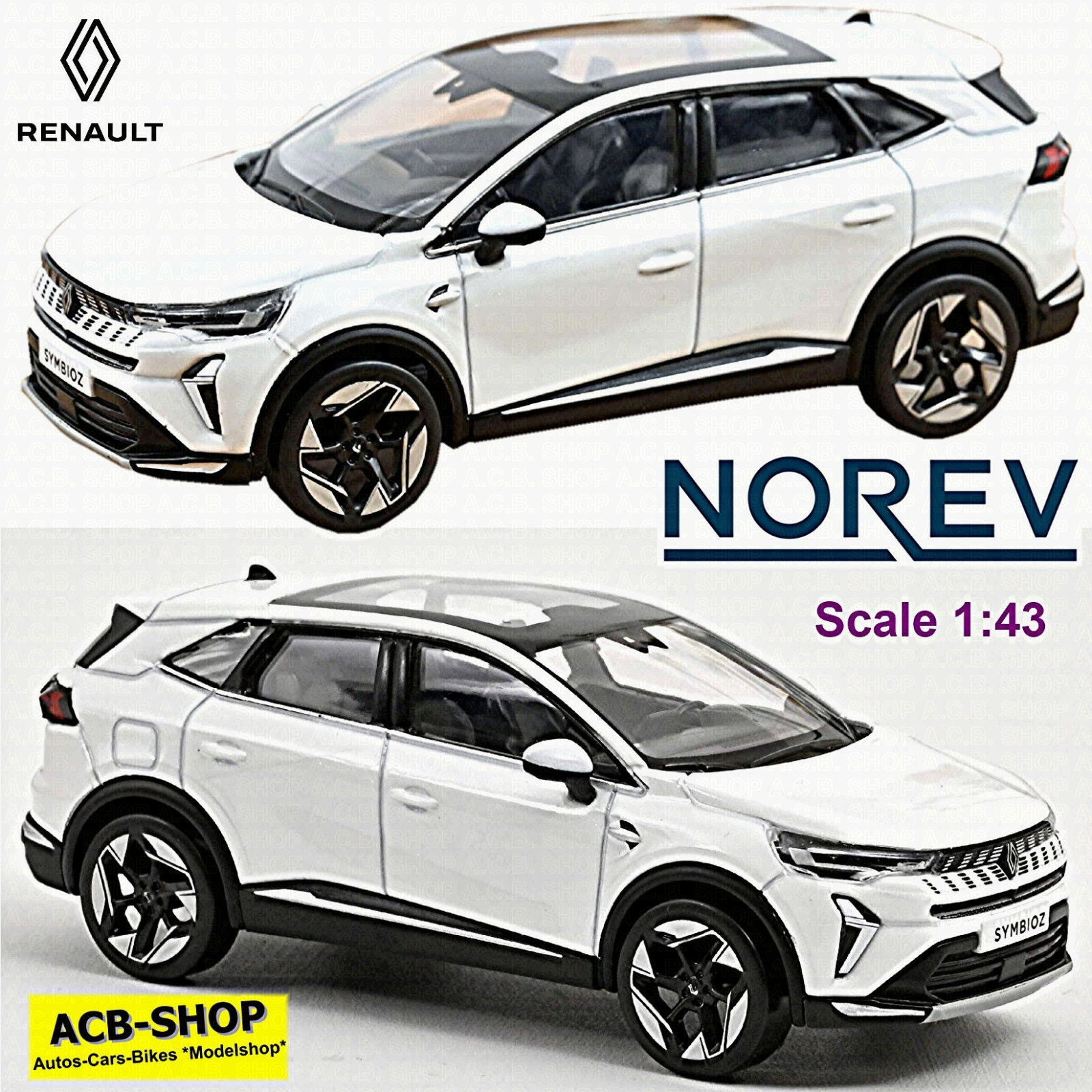 Renault Symbioz 2024 SUV Kombi Pearl White 1:43 Norev 517758