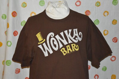 MENS Unisex Large Wonka Bar brown cotton T SHIRT Graphic EUC | eBay