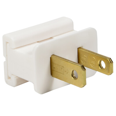 White Zip Vampire Gilbert Plugs with Matched Electrical Wire and Sockets, SPT1