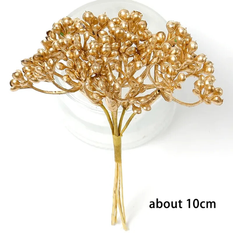 Artificial Plants Gold Plastic Eucalyptus Leaves Home Decor Christmas