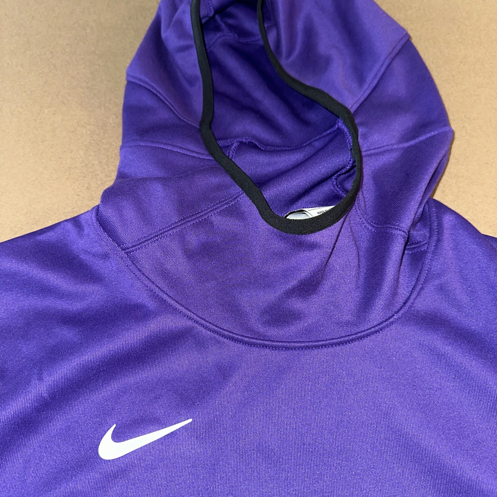 PALM ANGELS FELPA CON CAPPUCCIO PULLOVER NIKE DRI FIT SS da uomo alta S viola nuova!