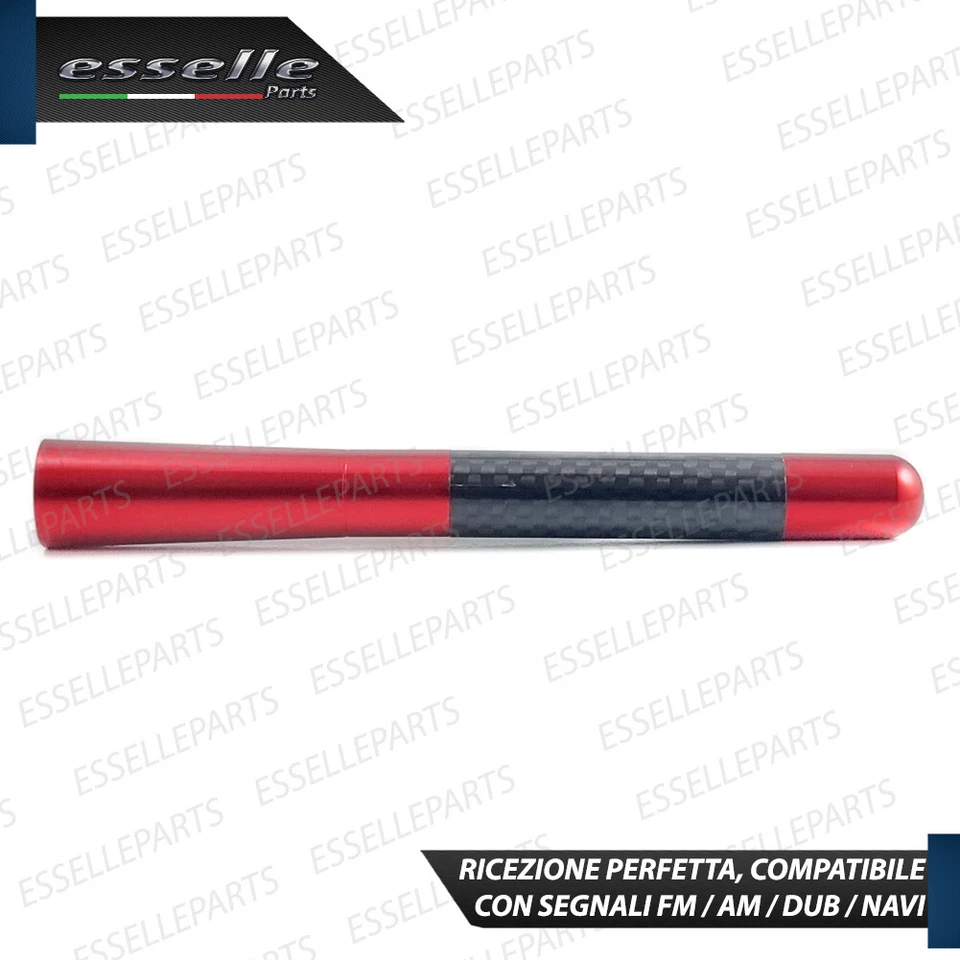 ANTENNA CORTA 12 CM ROSSO FINITURA CARBONIO PER MINI COUNTRYMAN U25 RADIO - Immagine 4 di 4