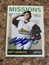 Matt Andriese Signed 2013 Topps Heritage Minor League Rc Auto San Diego Padres