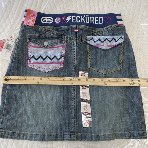 EckoRed Denim skirt Girls Flip Pockets size 16. - Picture 11 of 12