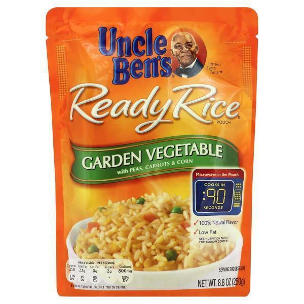 Uncle Ben's Ready Rice Garden Vegetable With Peas Carrots & Corn for