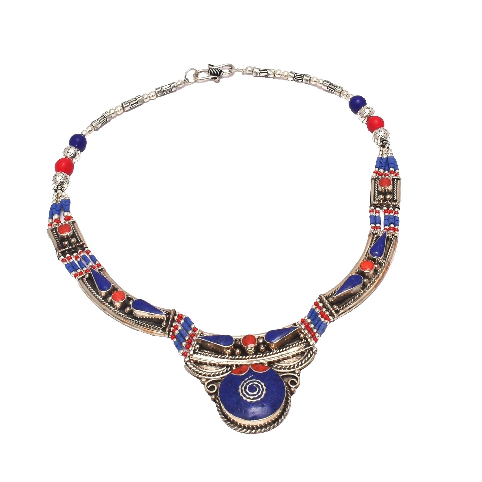Sapphire Tibetan Silver Fashion Necklaces & Pendants