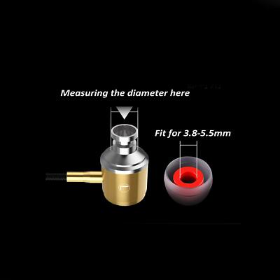 6 Pairs Black Red In-Ear Earphone Soft Silicone Earbud Bud Headphone Earbud New