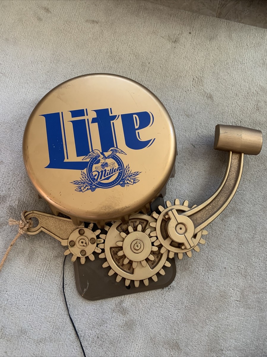 Miller Lite Beer Sign Bottle Cap Boxing Bell Gong Large RARE | eBay